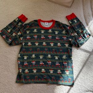 Hanna Andersson Festive Star Wars Long Sleeve PJ Top- Green and Red